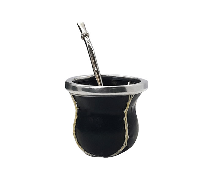 Mate Vidrio forrado en cuero vacuno