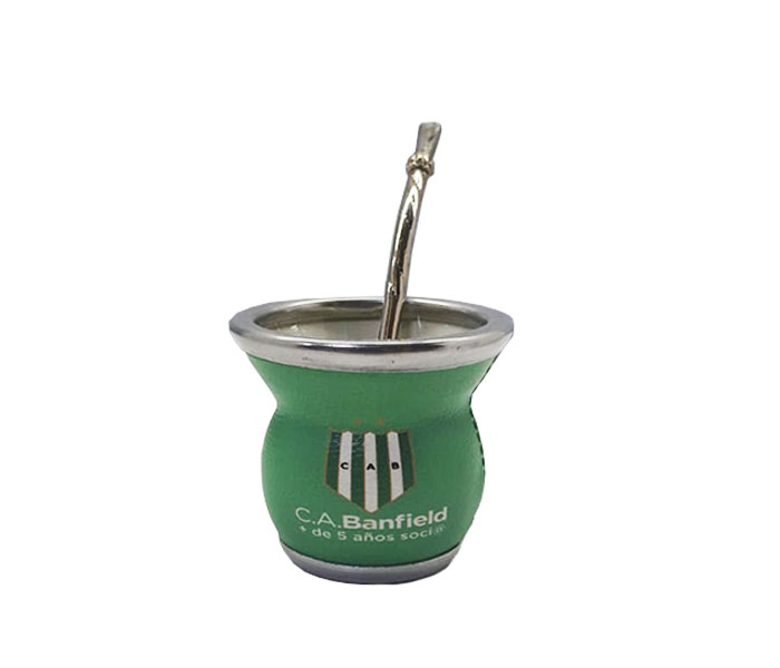 Mate Vidrio forrado en cuero vacuno