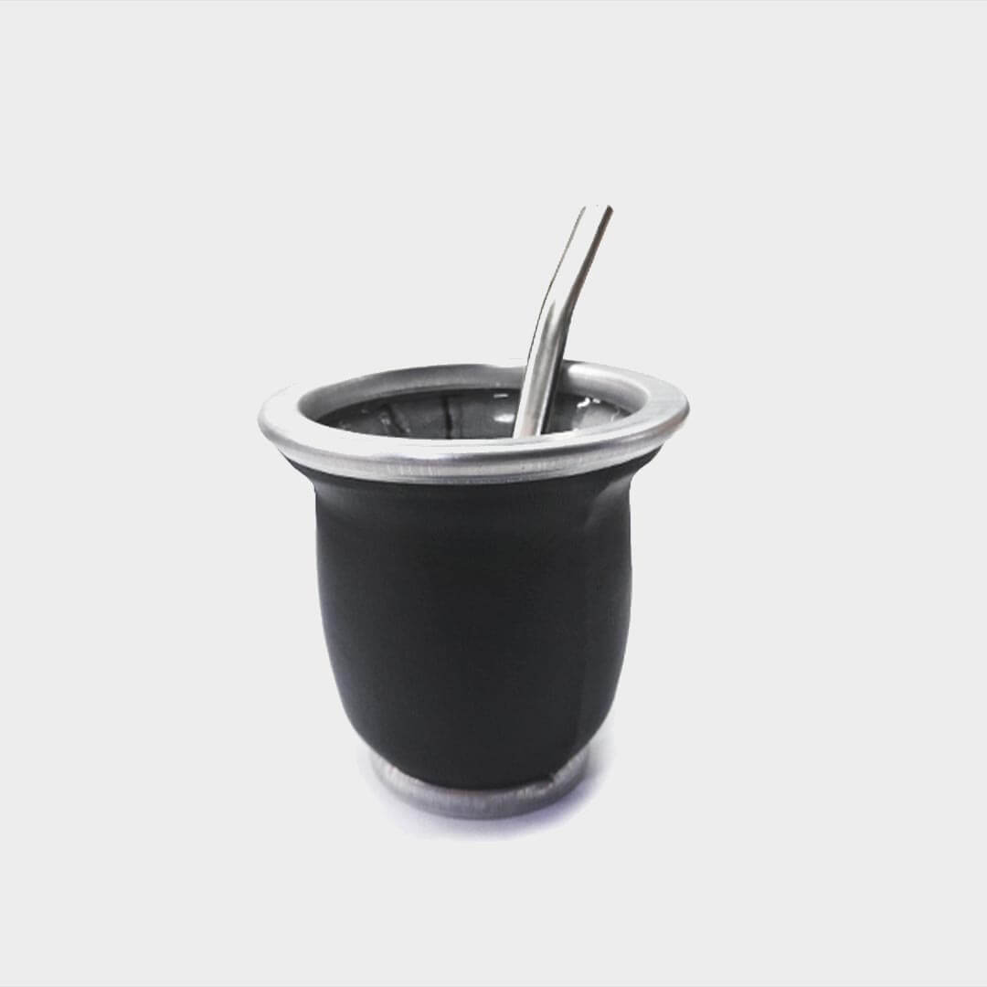 Mate Vidrio forrado en cuero vacuno