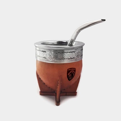 Mate Vidrio forrado en cuero vacuno